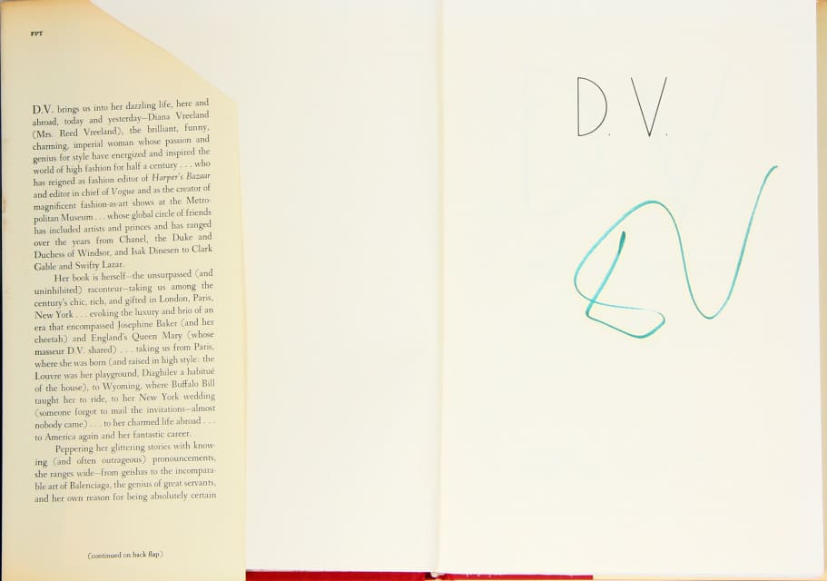 D. V. by Diana Vreeland – High Valley Books
